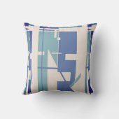 アクア石板ブルーベージュサウスウエストアートルックモザイク クッション (裏面)