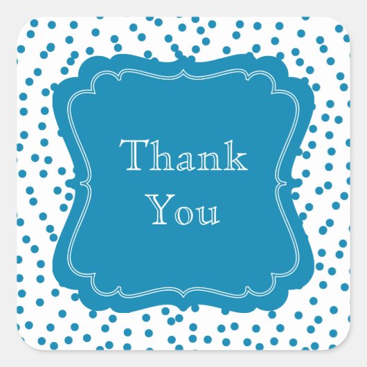 アクア紙吹雪ドット スクエアシール (正面)