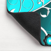 アクア素晴らしシルバーキュートガーリーレトロフローラ マウスパッド (コーナー)