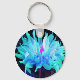 アクア素晴らしブルー&グリーンサボットダリア キーホルダー