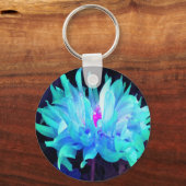 アクア素晴らしブルー&グリーンサボットダリア キーホルダー (正面)