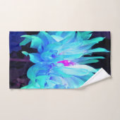 アクア素晴らしブルー&グリーンサボットダリア ハンドタオル (ハンドタオル)