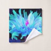 アクア素晴らしブルー&グリーンサボットダリア バスタオルセット (ウォッシュタオル)