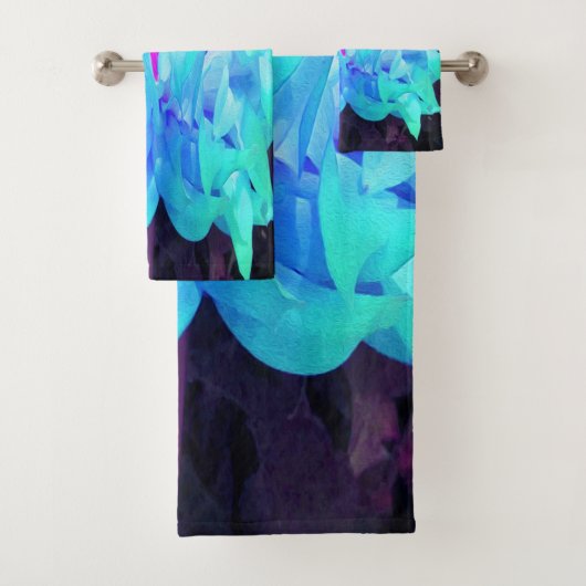アクア素晴らしブルー&グリーンサボットダリア バスタオルセット (インサイチュ)