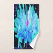 アクア素晴らしブルー&グリーンサボットダリア バスタオルセット (ハンドタオル)