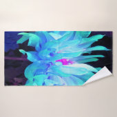 アクア素晴らしブルー&グリーンサボットダリア バスタオル (バスタオル)