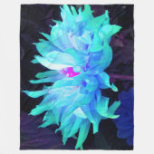 アクア素晴らしブルー&グリーンサボットダリア フリースブランケット (正面)