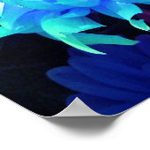 アクア素晴らしブルー&グリーンサボットダリア ポスター (角)