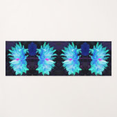 アクア素晴らしブルー&グリーンサボットダリア ヨガマット (正面(横))