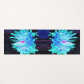 アクア素晴らしブルー&グリーンサボットダリア ヨガマット (正面(横))