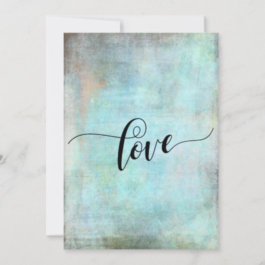 アクア素朴たった今結婚しましたポスト結婚ズお祝い 招待状 (裏面)