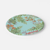 アクア素朴ウッドランドカエルのハチの葉 ペーパープレート (アングル)