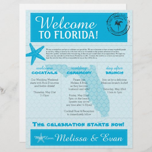 アクア結婚のスターフィッシュ歓迎の手紙 (正面/裏面)