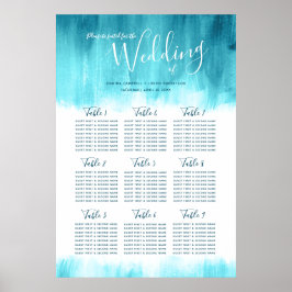 アクア結婚ブルーグリーン抽象芸術表プラン ポスター