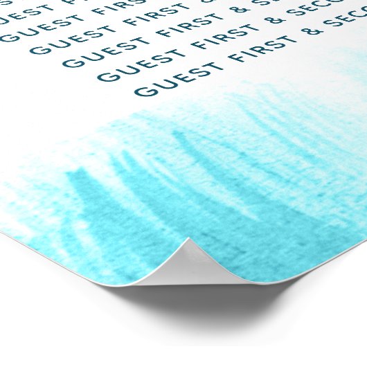 アクア結婚ブルーグリーン抽象芸術表プラン ポスター (角)