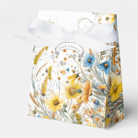 アクア結婚式の引き出物ボックスあなたの写真モノグラム名 フェイバーボックス (正面サイド)