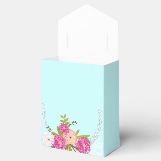 アクア結婚式の引き出物ボックスあなたの写真モノグラム名 フェイバーボックス (オープン)