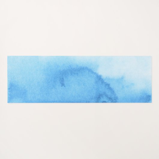 アクア絞り染めと金ゴールドマンダラフラワーズ名前をカスタムする ヨガマット (裏面(横))