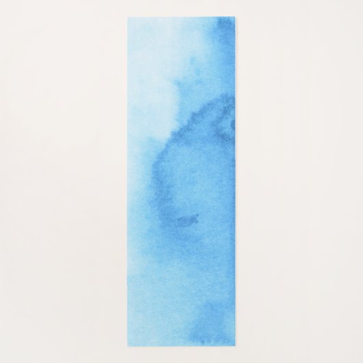 アクア絞り染めと金ゴールドマンダラフラワーズ名前をカスタムする ヨガマット (裏面)