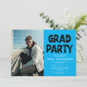 アクア絵を描写真卒業パーティー 招待状 (スタンド正面)