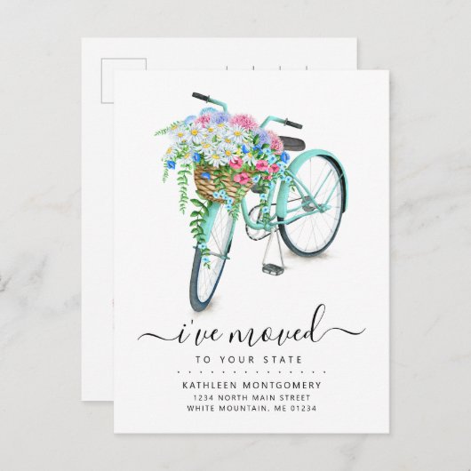 アクア自転車デイジーフローラバスケット移動 案内ポストカード (正面/裏面)