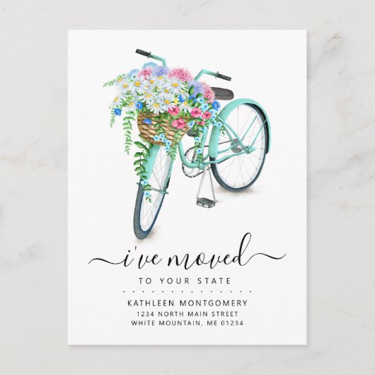 アクア自転車デイジーフローラバスケット移動 案内ポストカード (正面)