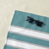 アクア航海のティール(緑がかった色)ブルーいかりハビーハネムーン ビーチタオル (インサイチュ)