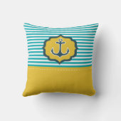 アクア航海のブルーイエローストライプいかりカスタム クッション (裏面)