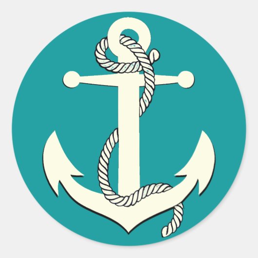 アクア航海のブルーシルエットいかりロープ ラウンドシール (正面)