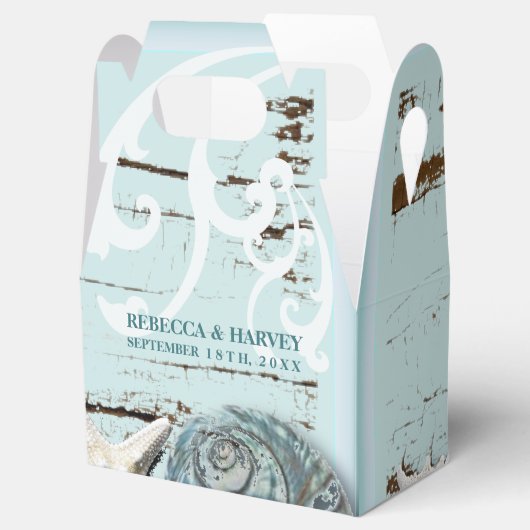 アクア航海のブルーシーセルビーチ結婚式 フェイバーボックス (オープン)