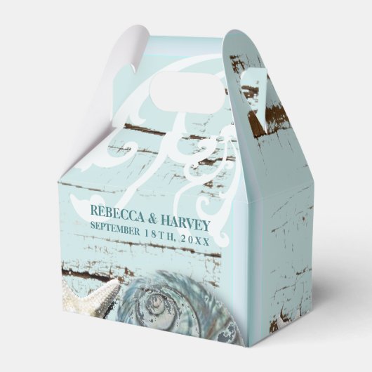 アクア航海のブルーシーセルビーチ結婚式 フェイバーボックス (正面サイド)