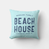 アクア航海のブルー&ホワイトビーチハウスファミリー クッション (正面)