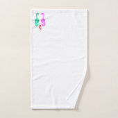 アクア航海の・ピンクキスをする・シーホース・ハート風呂 バスタオルセット (ハンドタオル)