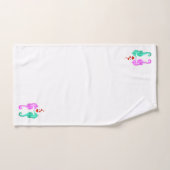 アクア航海の・ピンクキスをする・シーホース・ハート風呂 バスタオルセット (ハンドタオル)