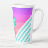 アクア航海の/ピンク/シーホースキスをするハート カフェラテマグ (右)