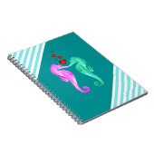 アクア航海の/ピンク/シーホースキスをするハート ノートブック (右側)