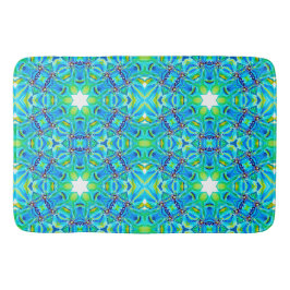 アクア芸術的カラーのシックなマンダラアートワーク バスマット