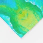 アクア芸術的カラーのシックなマンダラアートワーク フリースブランケット (角)