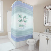 アクア薄紫水彩波マーメイド シャワーカーテン (インサイチュ)