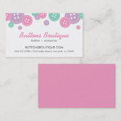 アクア薄紫&ピンクかわいいボタ縁どン 名刺 (正面/裏面)