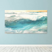 アクア覚醒エンコースティッ絵を描クのデジタル海 キャンバスプリント (インサイチュ (ウッドフロア))