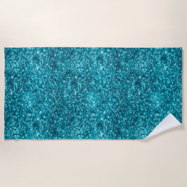 アクア金ゴールドグリジーグリッター(マーメイドインスパイア) ビーチタオル