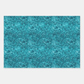 アクア金ゴールドグリッジグリッター(マーメインスパイアイド) ラッピングペーパーシート (正面)