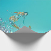 アクア金ゴールドグリッタースパークルマーメイド      ラッピングペーパー (角)