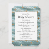 アクア金ゴールドグリッターマーメイド 招待状 (正面)