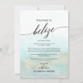 アクア金ゴールドビーチベリーズウェルカムレター&旅程 (正面)