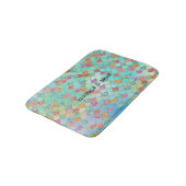 アクア金ゴールドピンクグリジーマーメイドグリッター バスマット (アングル)