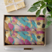 アクア金ゴールドピンクヒョウ絵を描 薄葉紙 (ギフト)