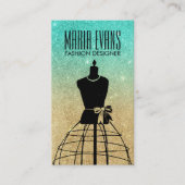 アクア金ゴールドブラックマネキングリッターファッション 名刺 (正面)