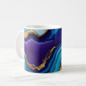 アクア金ゴールドブルーパープルシーズアゲート コーヒーマグカップ (正面左)